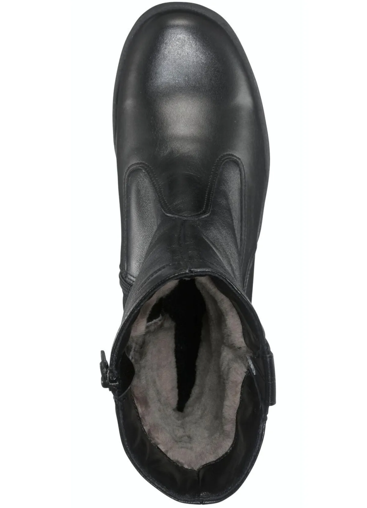 Hot ELENA EDEN , gefütterte Damen-Stiefel, Winterschuhe, Weite H, mit Lammfell SCHWARZ