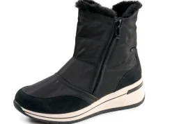 Hot ELENA EDEN , gefütterte Damen-Boots, Winterschuhe, Weite H, mit herausnehmbarem Fußbett SCHWARZ