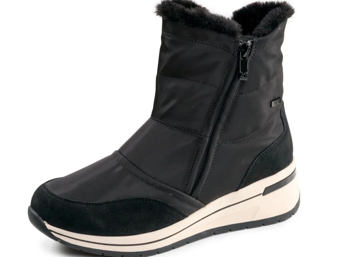 Hot ELENA EDEN , gefütterte Damen-Boots, Winterschuhe, Weite H, mit herausnehmbarem Fußbett SCHWARZ
