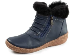 Discount ELENA EDEN , gefütterte Damen-Boots, Winterschuhe, Weite G, mit herausnehmbarem Fußbett MARINE