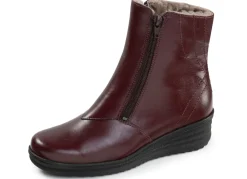 Hot BADER ELENA EDEN, gefütterte Damen-Stiefeletten, Winterschuhe, Weite H, mit Lammfell BORDEAUX