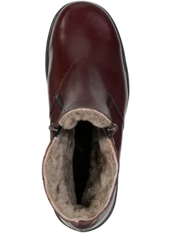 Hot BADER ELENA EDEN, gefütterte Damen-Stiefeletten, Winterschuhe, Weite H, mit Lammfell BORDEAUX