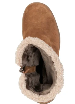 Best ELENA EDEN , gefütterte Damen-Stiefel, Winterschuhe, Weite H, mit Lammfell BRAUN-BEIGE