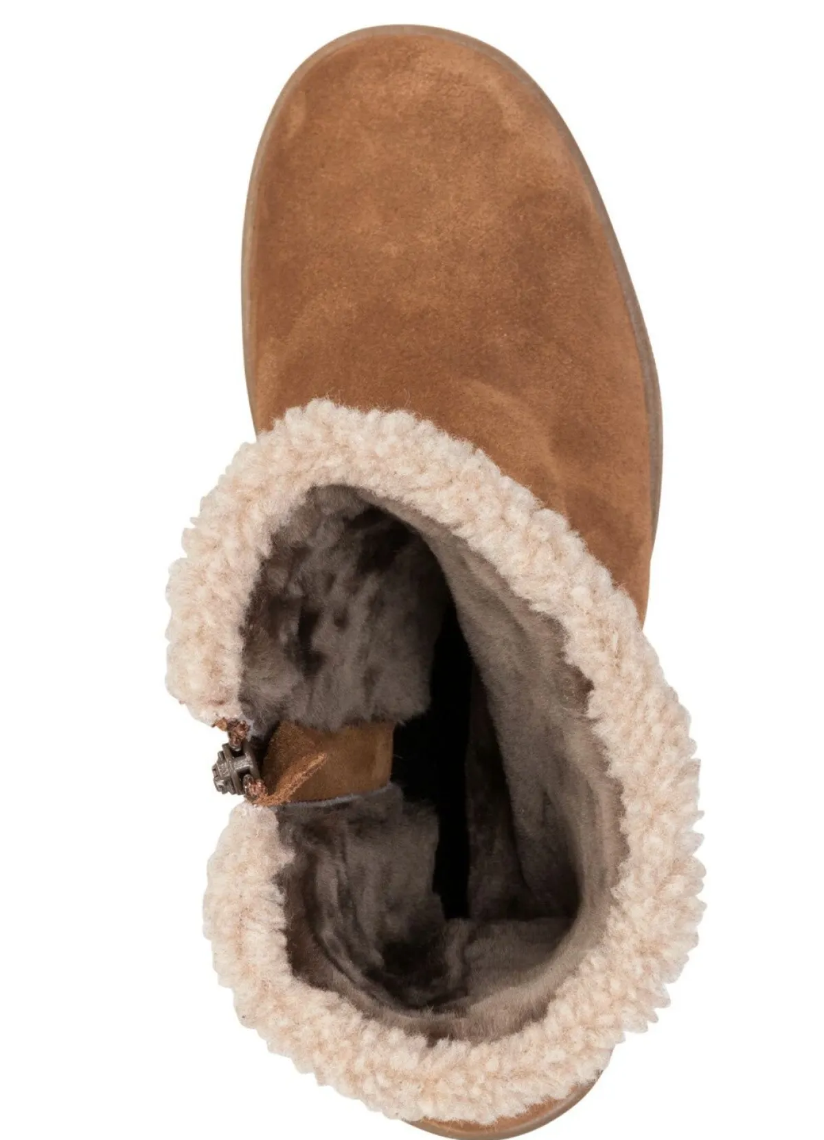 Best ELENA EDEN , gefütterte Damen-Stiefel, Winterschuhe, Weite H, mit Lammfell BRAUN-BEIGE