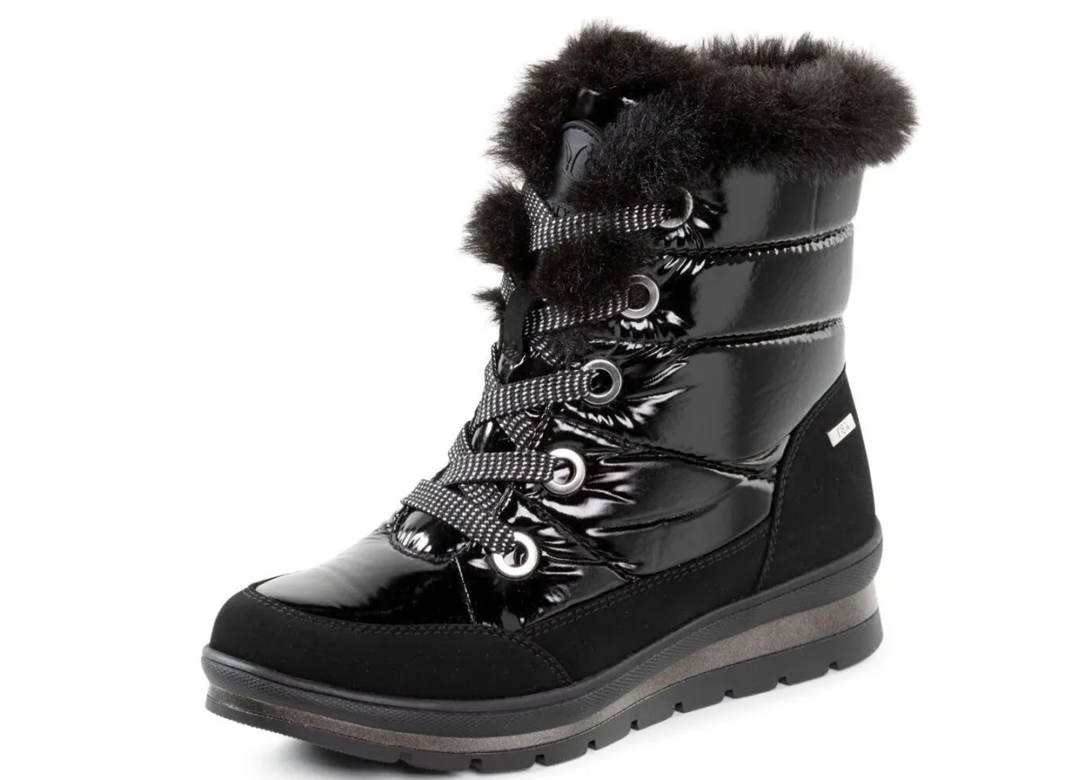 Clearance ELENA EDEN , gefütterte Damen-Boots, Winterschuhe, Weite G, mit herausnehmbarem Fußbett SCHWARZ