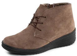 Sale ELENA EDEN , gefütterte Damen-Boots, Winterschuhe, mit Lammfell TAUPE