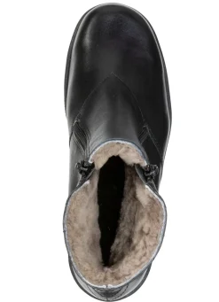 Outlet BADER ELENA EDEN, gefütterte Damen-Stiefeletten, Winterschuhe, Weite H, mit Lammfell SCHWARZ