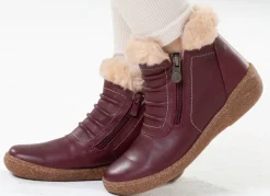 Discount ELENA EDEN , gefütterte Damen-Boots, Winterschuhe, Weite G, mit herausnehmbarem Fußbett BORDEAUX