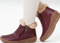 Discount ELENA EDEN , gefütterte Damen-Boots, Winterschuhe, Weite G, mit herausnehmbarem Fußbett BORDEAUX