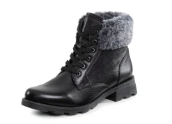 Best ELENA EDEN , gefütterte Damen-Stiefeletten, Winterschuhe, Weite G, mit herausnehmbarem Fußbett SCHWARZ-GRAU