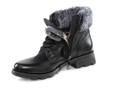 Best ELENA EDEN , gefütterte Damen-Stiefeletten, Winterschuhe, Weite G, mit herausnehmbarem Fußbett SCHWARZ-GRAU