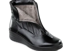 Hot ELENA EDEN , gefütterte Damen-Stiefeletten, Winterschuhe, Weite H, mit Lammfell SCHWARZ