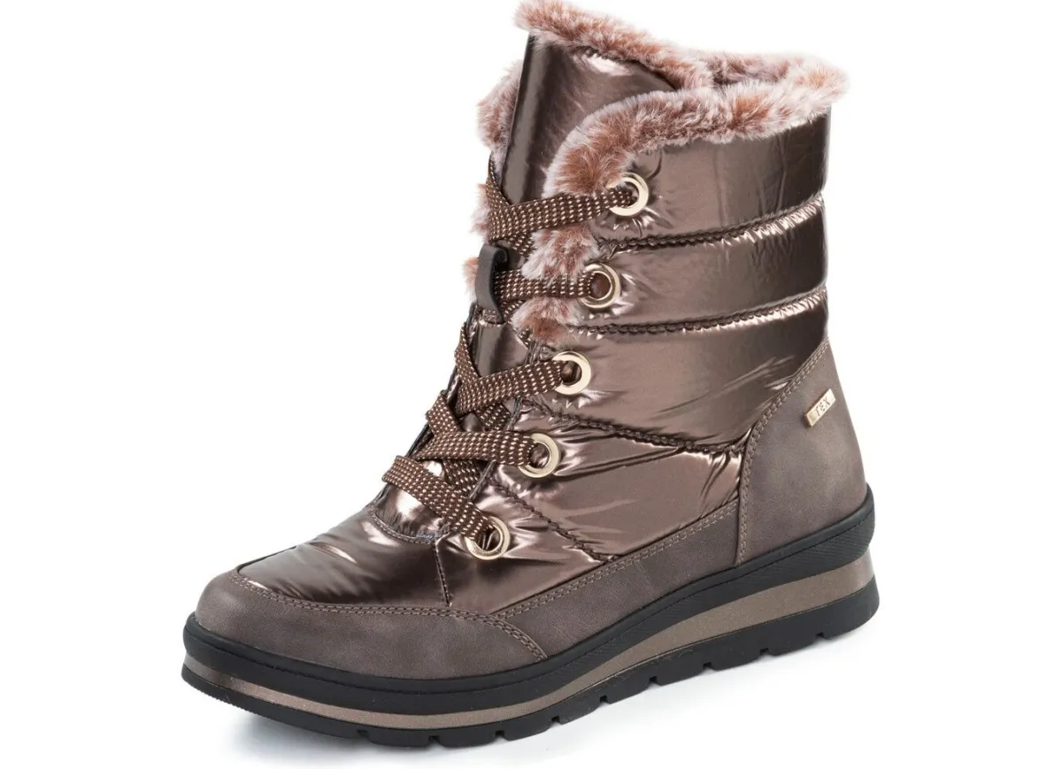 Clearance ELENA EDEN , gefütterte Damen-Boots, Winterschuhe, Weite G, mit herausnehmbarem Fußbett BRONZE