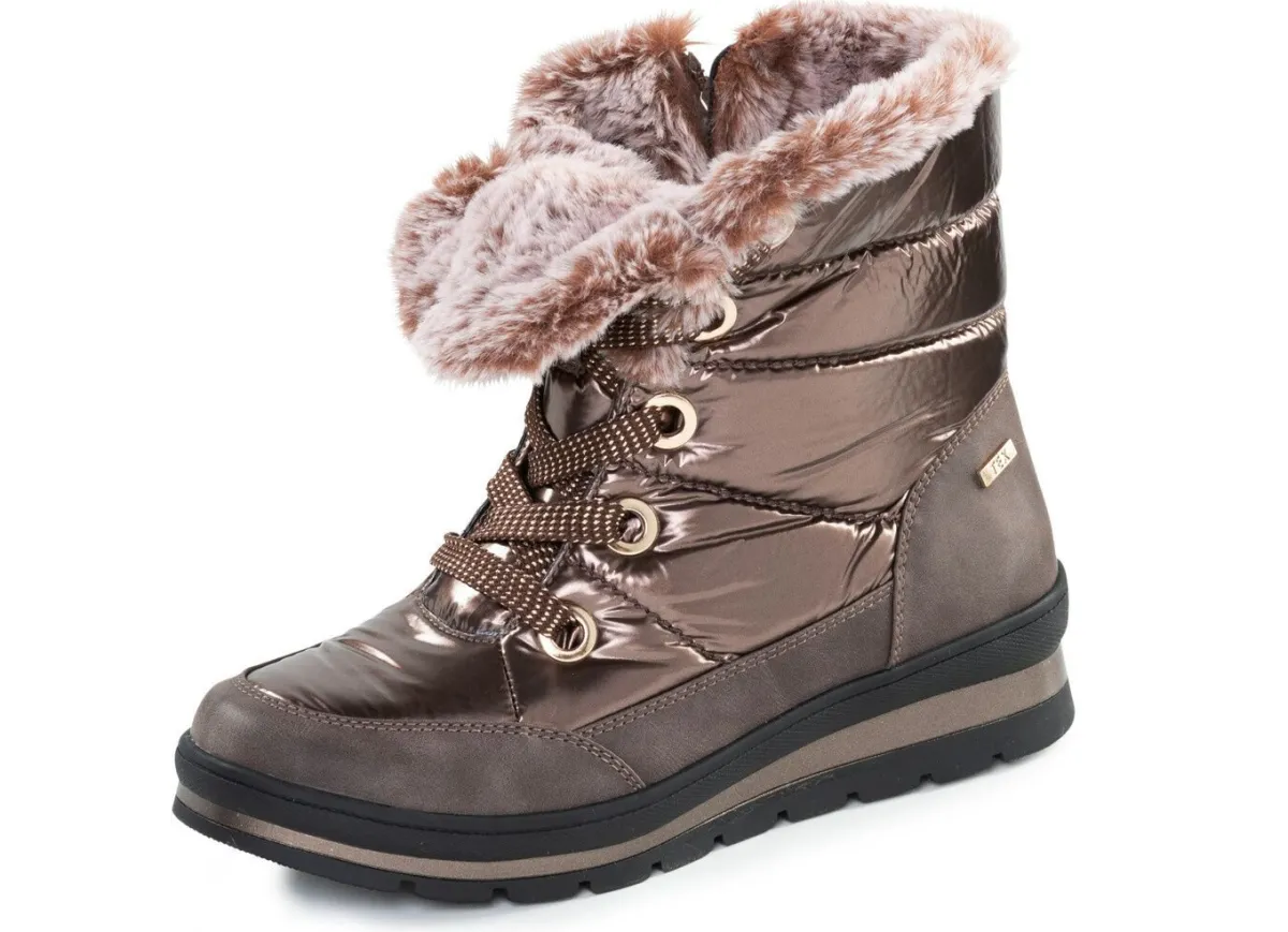 Clearance ELENA EDEN , gefütterte Damen-Boots, Winterschuhe, Weite G, mit herausnehmbarem Fußbett BRONZE