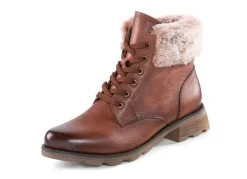 New ELENA EDEN , gefütterte Damen-Stiefeletten, Winterschuhe, Weite G, mit herausnehmbarem Fußbett BRAUN