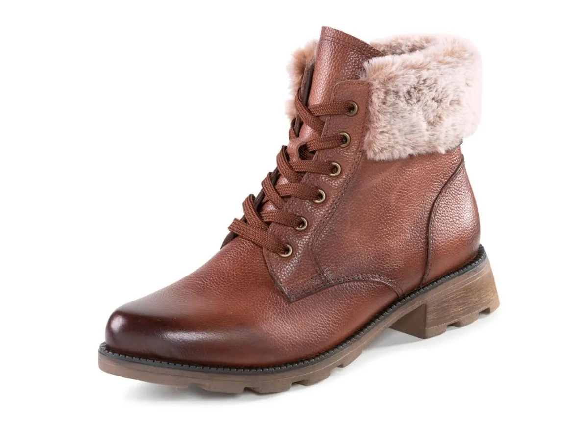 New ELENA EDEN , gefütterte Damen-Stiefeletten, Winterschuhe, Weite G, mit herausnehmbarem Fußbett BRAUN