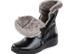 Clearance ELENA EDEN , gefütterte Damen-Stiefeletten, Winterschuhe, Weite H, mit Lammfell SCHWARZ