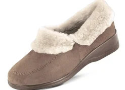 Online BADER ELENA EDEN Hausschuh mit echtem Lammfellfutter TAUPE-ECRU
