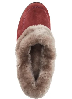 BADER ELENA EDEN Hausschuh mit echtem Lammfellfutter BORDEAUX-TAUPE