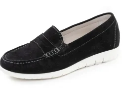 Outlet ELENA EDEN , klassische Damen-Slipper, Weite H, mit herausnehmbarem Fußbett SCHWARZ