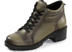 Hot ELENA EDEN , klassische Damen-Stiefeletten, WInterschuhe, mit herausnehmbarem Fußbett KHAKI