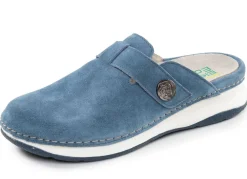 Sale ELENA EDEN , klassische Damen-Clogs, Weite H, mit herausnehmbarem Fußbett JEANSBLAU