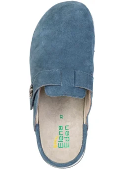Sale ELENA EDEN , klassische Damen-Clogs, Weite H, mit herausnehmbarem Fußbett JEANSBLAU