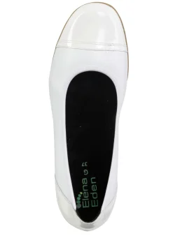 Sale BADER ELENA EDEN, klassische Damen-Ballerinas, Weite G, mit herausnehmbarem Fußbett WEISS