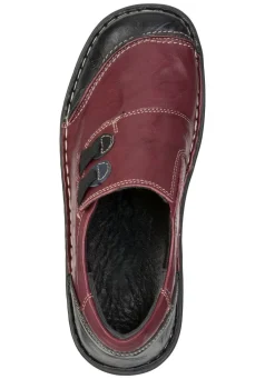 Best ELENA EDEN , klassische Damen-Slipper, Weite G, mit herausnehmbarem Fußbett BURGUND-SCHWARZ