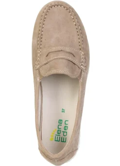Hot ELENA EDEN , klassische Damen-Slipper, Weite H, mit herausnehmbarem Fußbett TAUPE