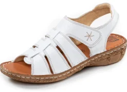 New ELENA EDEN , klassische Damen-Sandalen, Weite G, mit Klettverschluss WEISS