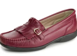 Hot BADER ELENA EDEN, klassische Damen-Slipper, Weite H, mit herausnehmbarem Lederfußbett BORDEAUX