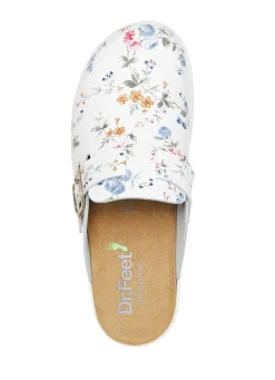 ELENA EDEN , klassische Damen-Clogs, Weite H, mit herausnehmbarem Fußbett WEISS-BUNT