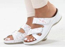 Discount ELENA EDEN , klassische Damen-Pantoletten, Weite G, mit Klettverschluss WEISS