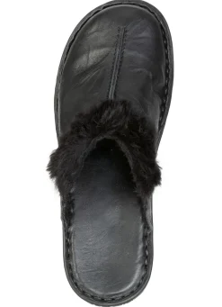 Outlet ELENA EDEN , klassische Damen-Clogs, Weite G, mit Plüsch SCHWARZ