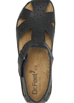 ELENA EDEN , klassische Damen-Sandalen, Weite H, mit Klettverschluss SCHWARZ