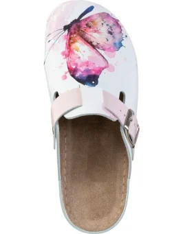 Online ELENA EDEN , klassische Damen-Clogs, Weite, G, mit verstellbarer Schließe WEISS-BUNT