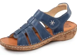 Hot ELENA EDEN , klassische Damen-Sandalen, Weite G, mit Klettverschluss BLAU