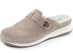 Best ELENA EDEN , klassische Damen-Clogs, Weite H, mit herausnehmbarem Fußbett TAUPE