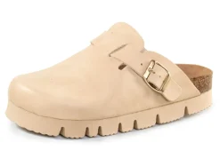 Discount ELENA EDEN , klassische Damen-Clogs, Weite H, mit Klettspange BEIGE
