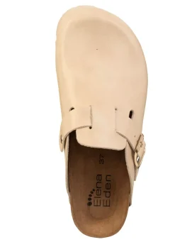 Discount ELENA EDEN , klassische Damen-Clogs, Weite H, mit Klettspange BEIGE
