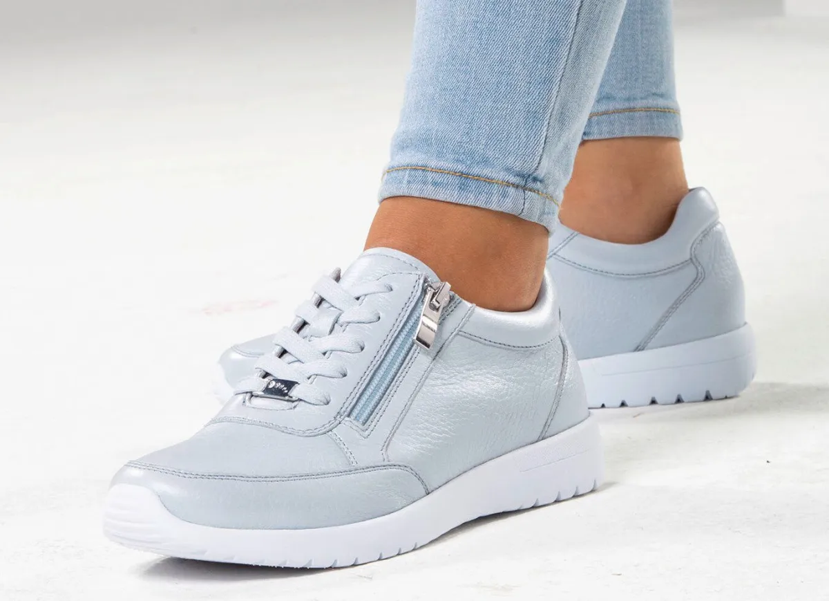 New ELENA EDEN , komfortable Damen-Sneaker, Weite G, mit herausnehmbarem Fußbett BLEU