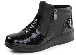 Outlet ELENA EDEN , komfortable Damen-Boots, Weite H, mit herausnehmbarem Fußbett SCHWARZ