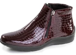 Best ELENA EDEN , komfortable Damen-Stiefeletten, Weite H, mit herausnehmbarem Fußbett BURGUND
