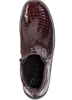 Best ELENA EDEN , komfortable Damen-Stiefeletten, Weite H, mit herausnehmbarem Fußbett BURGUND