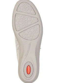 Hot ELENA EDEN , komfortable Damen-Slipper, Weite G, mit herausnehmbarem Fußbett ECRU-SILBER