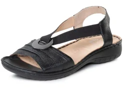 Sale ELENA EDEN , leichte Damen-Sandalen, Weite H, mit Elastik-Bandage SCHWARZ