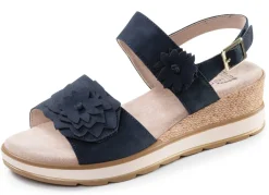 Hot ELENA EDEN , leichte Damen-Sandaletten, Weite G, mit Klettverschluss MARINE