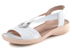 ELENA EDEN , leichte Damen-Sandalen, Weite H, mit Elastik-Bandage WEISS