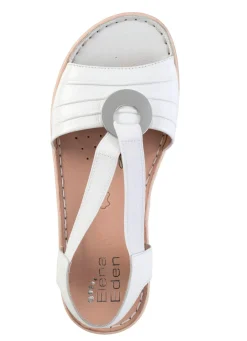 ELENA EDEN , leichte Damen-Sandalen, Weite H, mit Elastik-Bandage WEISS